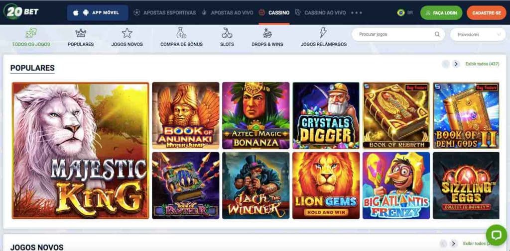 20bet Casino Desktop