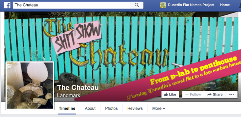 Screenshot of the Facebook page for The Shit SHow Chateau